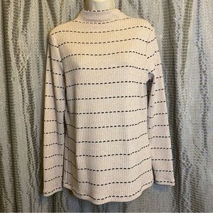 Yest Mock Cream Black Turtleneck Top Size 8